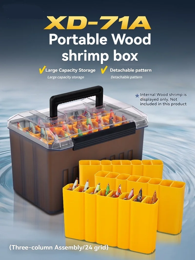 

Fishing Tackle Box Squid Jig Organizer Boxes Metal Cast Jig Spoon Lure Plastic Storage Box Minnow Hard Bait Container Sea Tool