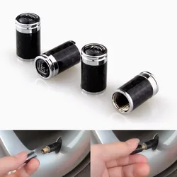 4pcs Carbon Silver Air Wheel Stem Cover Air Valve Cap Car Rims Tire Valve Cap For Mercedes Benz Maybach Brabus Valve Stems Cap