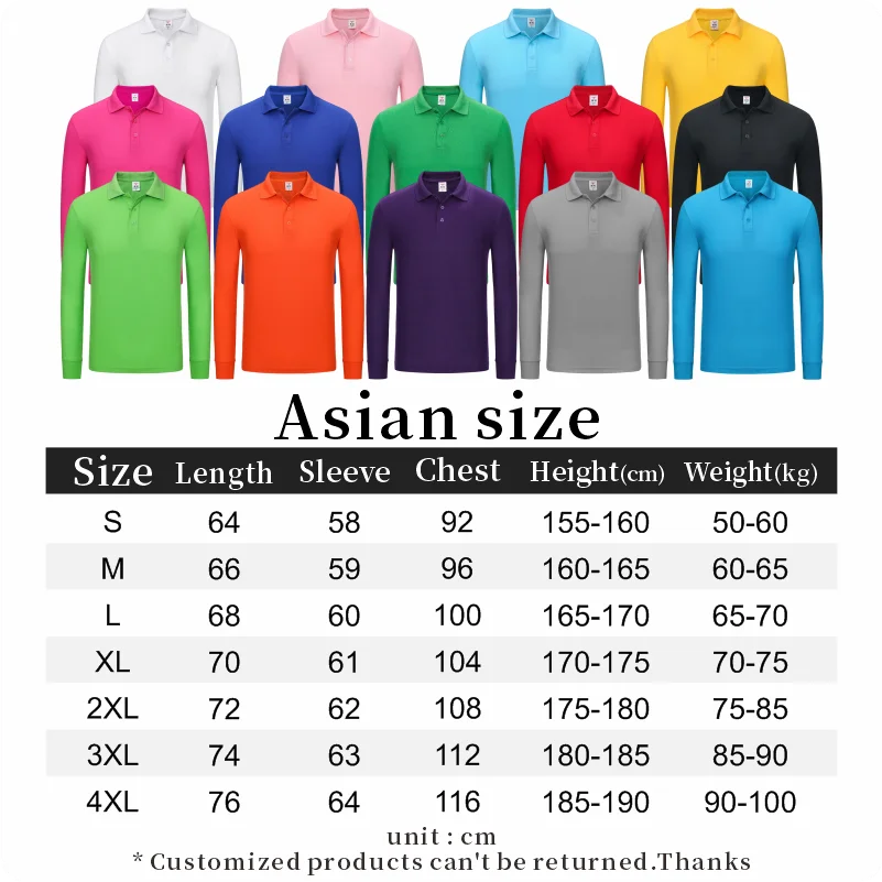 Autumn and winter men\'s and women\'s long-sleeved Polo shirts, individual group work clothes, custom printing and embroidery