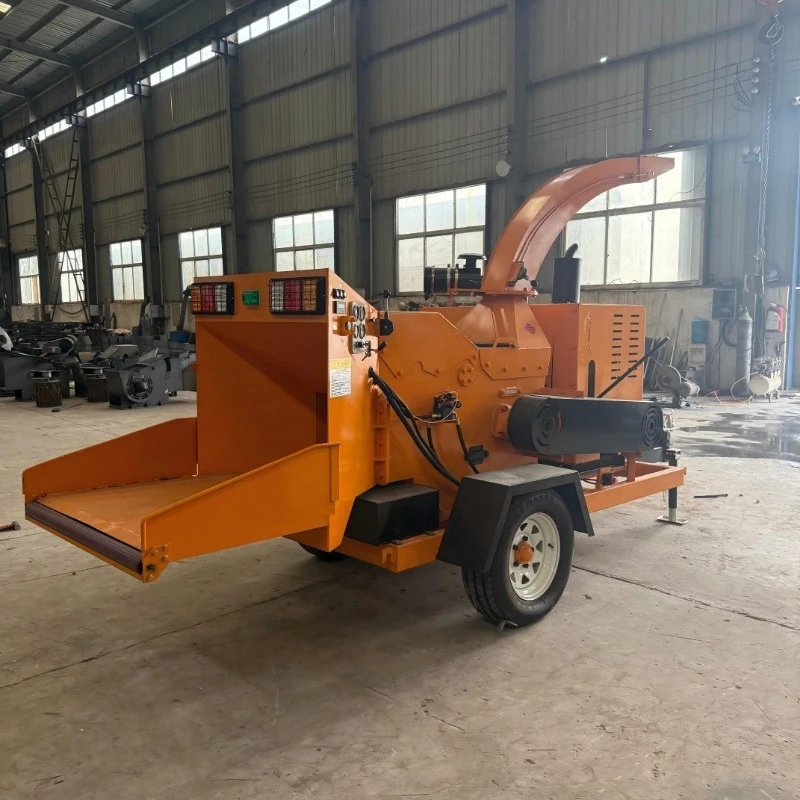 hot Garden Machinery Mobile Biomass Mulcher Hydraulic CR 6145Tree Chipping Wood Chipper Machine