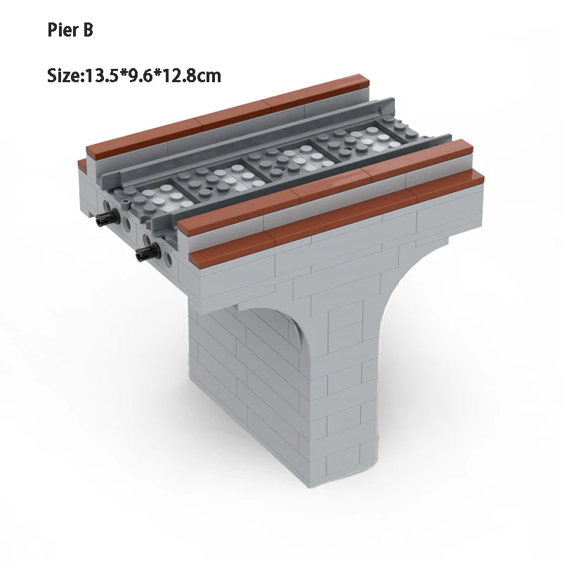 MOC Stad Treinspoor Brug Pier Oprit Accessoires Spoormodel Blok Kinderen DIY Baksteen Speelgoed Jongen Geschenken