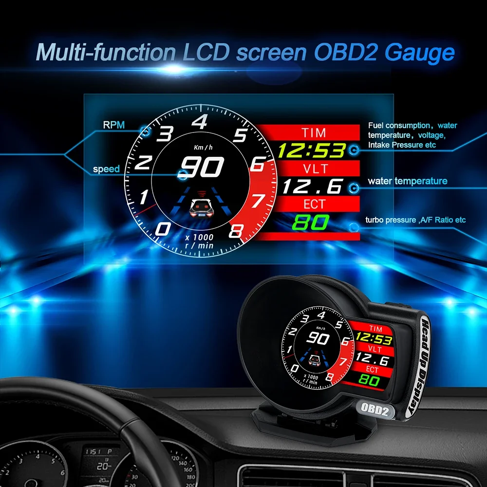 

NEW Car Head up Display HUD II 2 Car Digital Smart Gauge Built-in Diagnostic Tool HUD