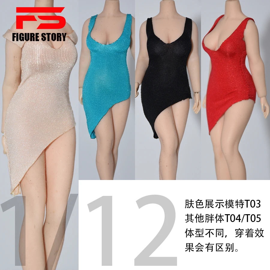 1/12 skala kobiet lalki ubrania kamizelka do sukienki rajstopy fit 6 \'\'figurka model ciała
