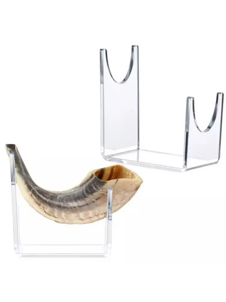 2Pcs/set Transparent Design Acrylic Display Stand Easy to Clean Elegant Shofar Bracket Stand Strong Acrylic U-shaped Rack Holder