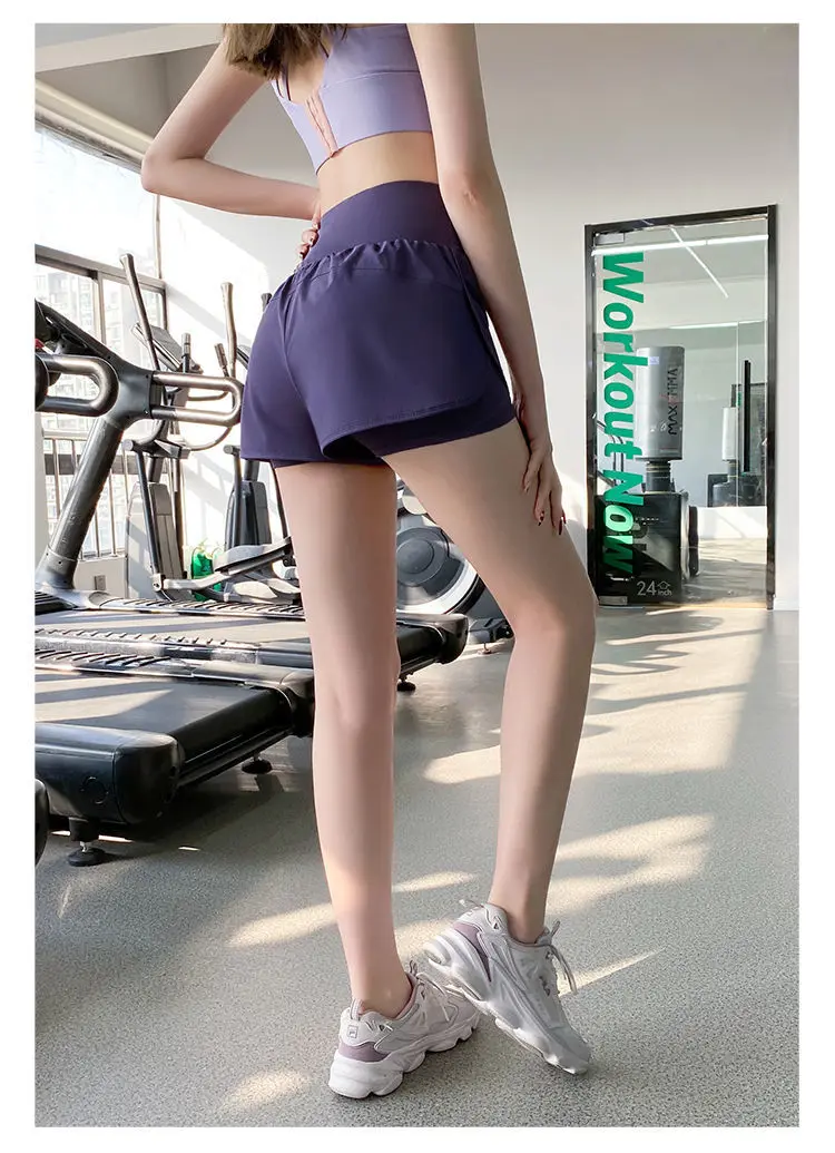 Women Sport Shorts 2-deck Running Shorts Yoga Bottoms Summer Gym Sportswear Fitness Training Jogging Short Pants 2023 New