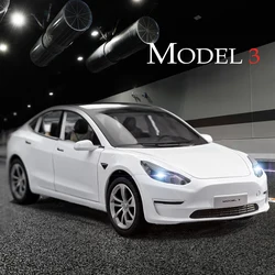 1:24 Model 3 Alloy Car Model Diecasts Metal Toy Vehicle Car Model High Simulation Sound and Light Collection Childrens Toys Gift