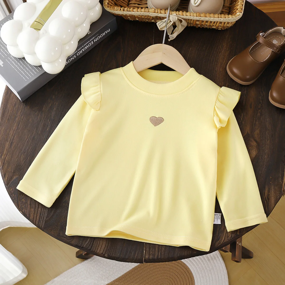 T-shirt Autumn New Korean Version of German Velvet Top Thermal Base Layer Cute Printed Soft Comfortable Cozy