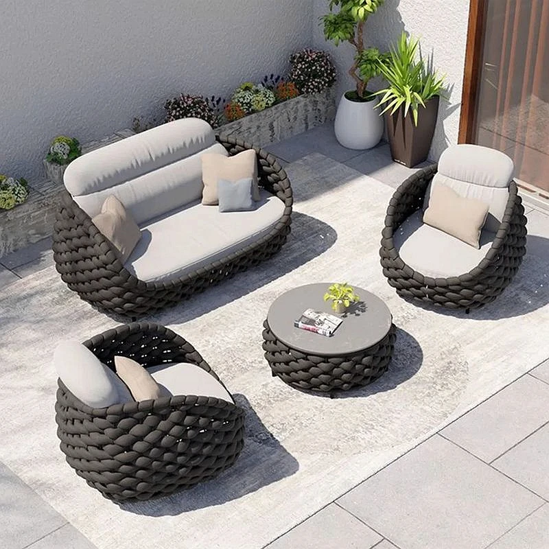 Best Selling Outdoor Wicker Sectional Sofa Set with Cushion Garden Rattan Furniture Sofa