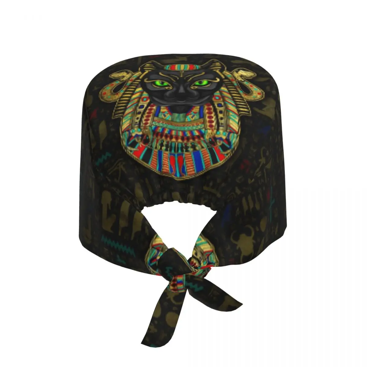 Hieroglyphics Bastet Egyptian Goddess Working Cap Surgical Hats Women Men Operating Room Cap Nursing Cap Lab Works Hat