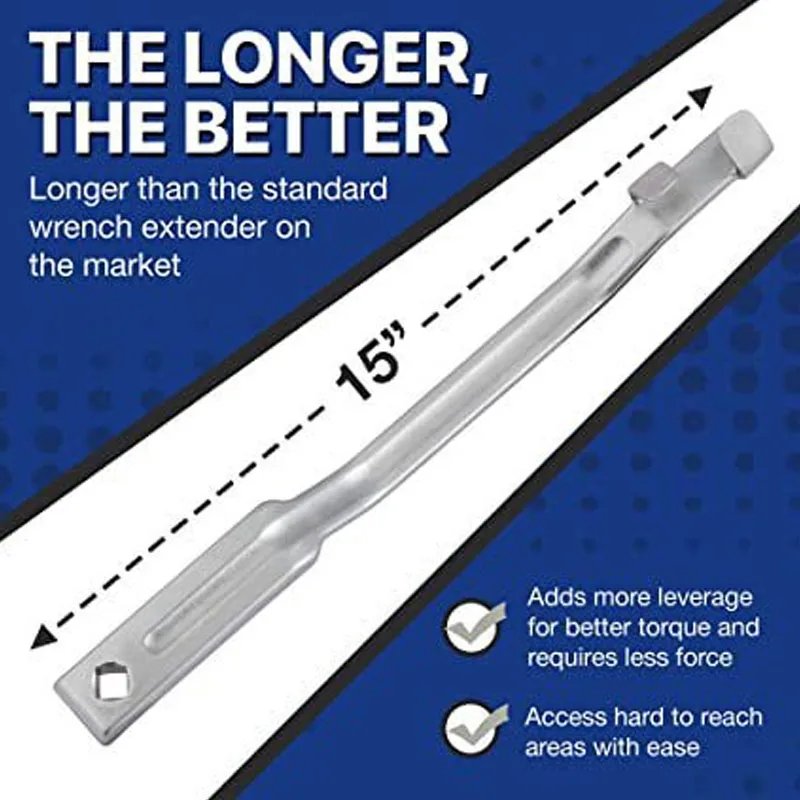 Wrench Extender Adaptor Extension Bar Tool With Small Universal Square Hole Allen And Socket Torque Amplifier for Mechanics