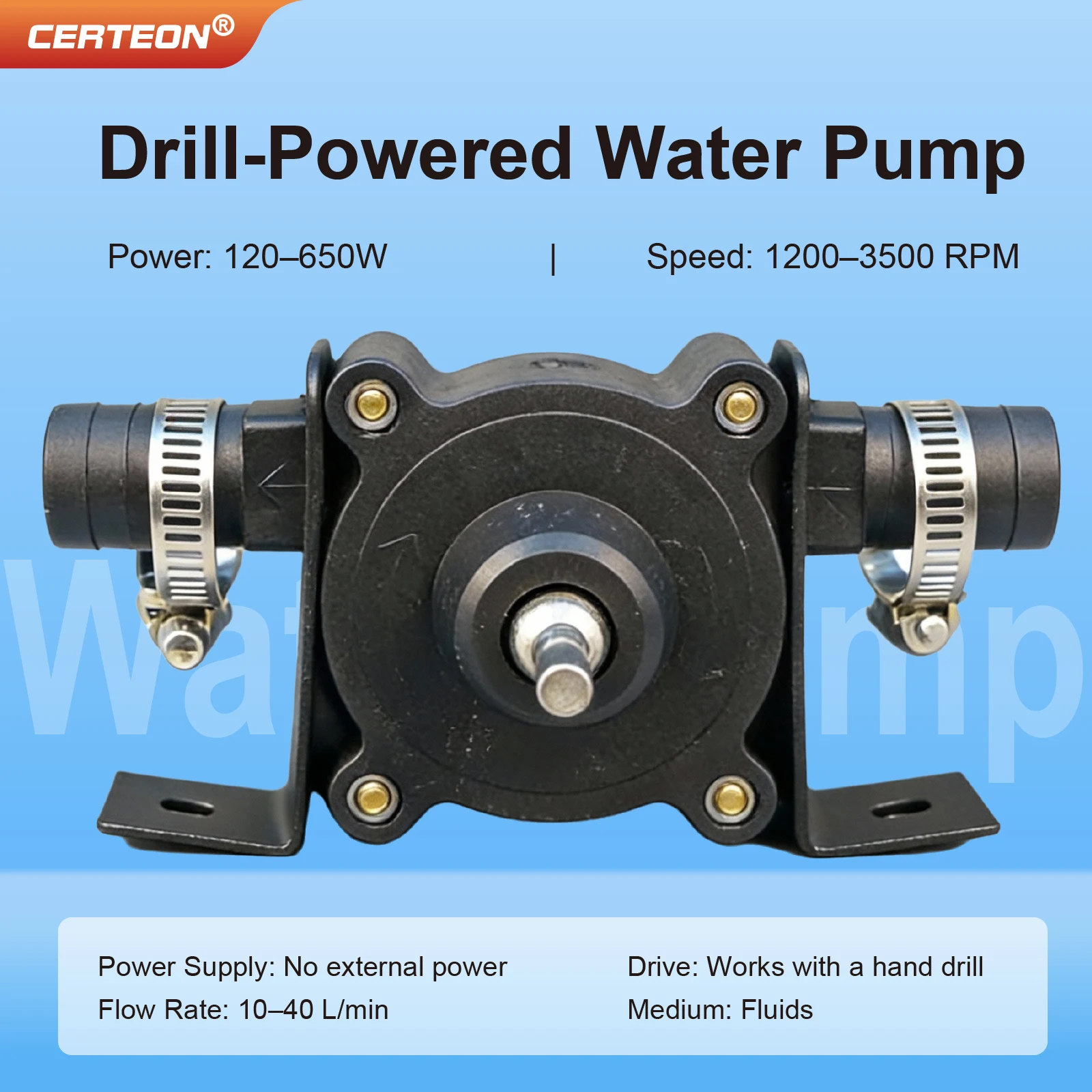 Portable Drill Pump 120W‑650W Self Priming Drill Water Pump Mini Centrifugal Transfer Pump 10‑40L/min Garden Home Use