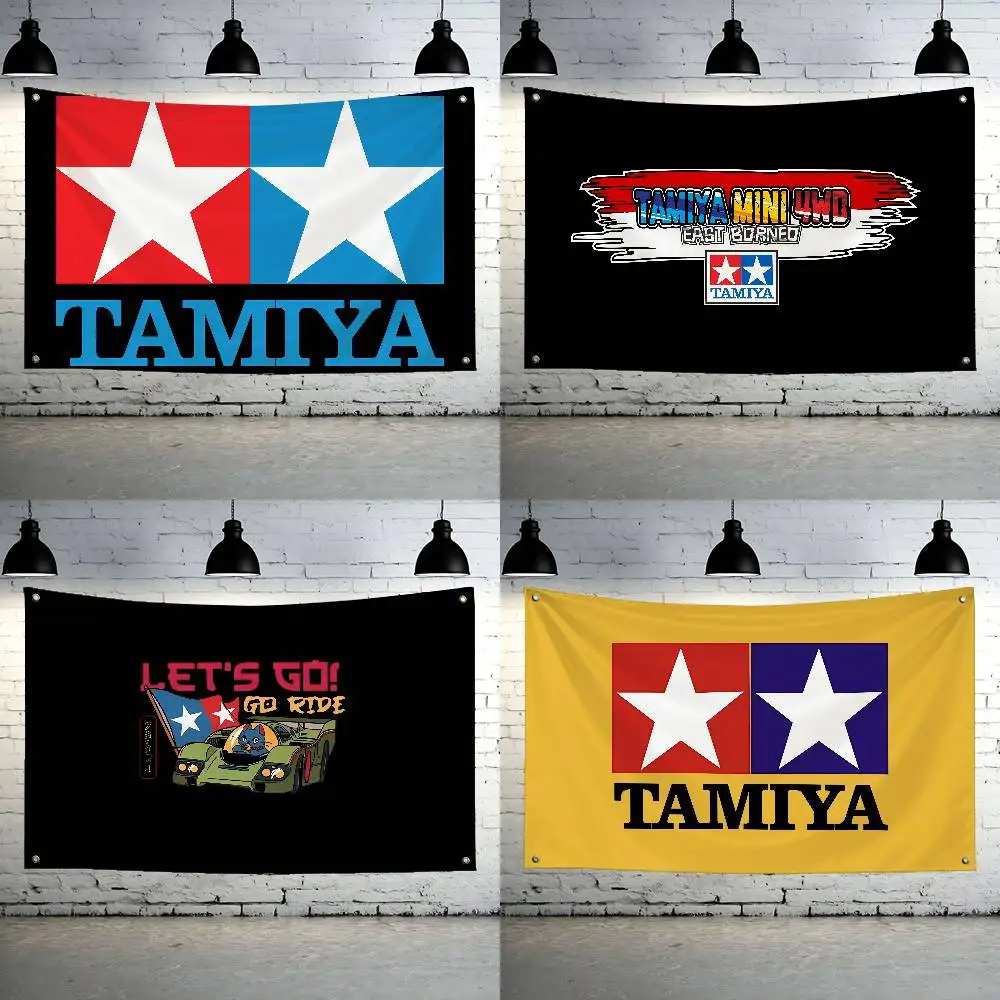 T-Tamiya Flag Banners Garage Car Tapestry Flag Garage Outdoor Decor Bedroom