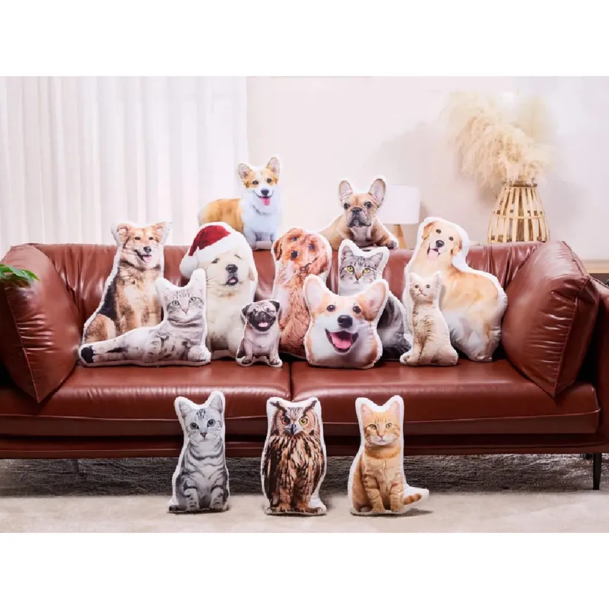 فرحان شخصية قبيحة الحيوانات الأليفة صور غطاء وسادة مخصص تأثيث المنزل مع ملء لينة مخصص الحيوانات الأليفة DIY المزح