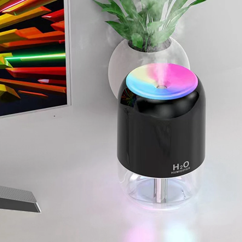 USB Air Humidifier Diffuser Humidifier Atmosphere Light Fragrance Intelligent Spray Colorful For Car Home-C