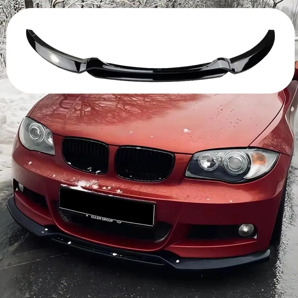 For BMW 2008-2013 1 Series E82 E88 Bumper Canard Lip Splitter Body Kit Gloss Black Or Carbon Look Car Front Bumper Lip Splitter