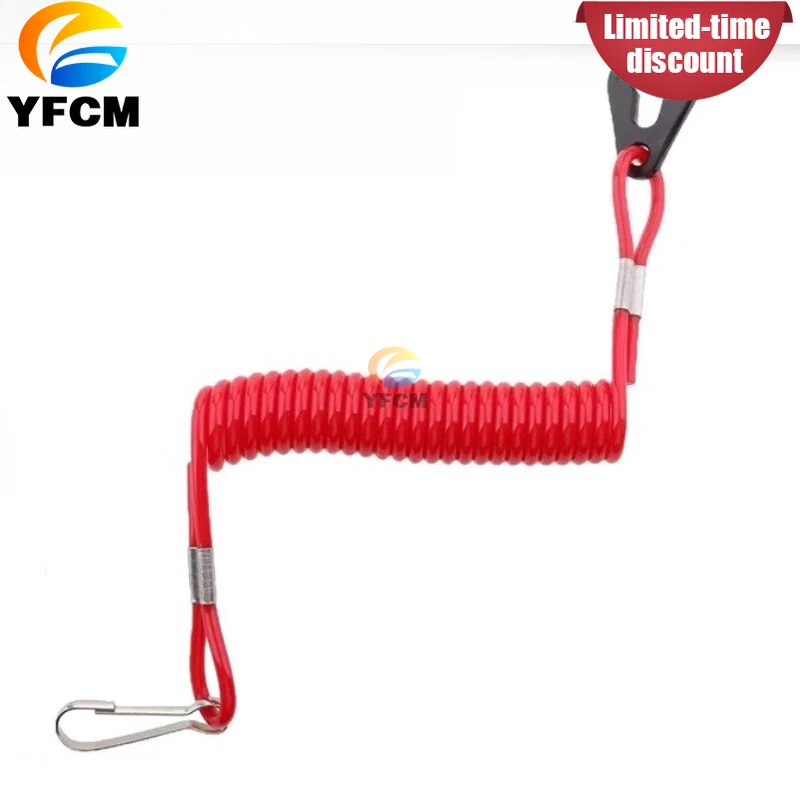 Key Ring Kill Switch Safety Lanyard Floating Engine Cut Off Cord for Jet Ski Outboard Motor Boat Emergency Stop Rope