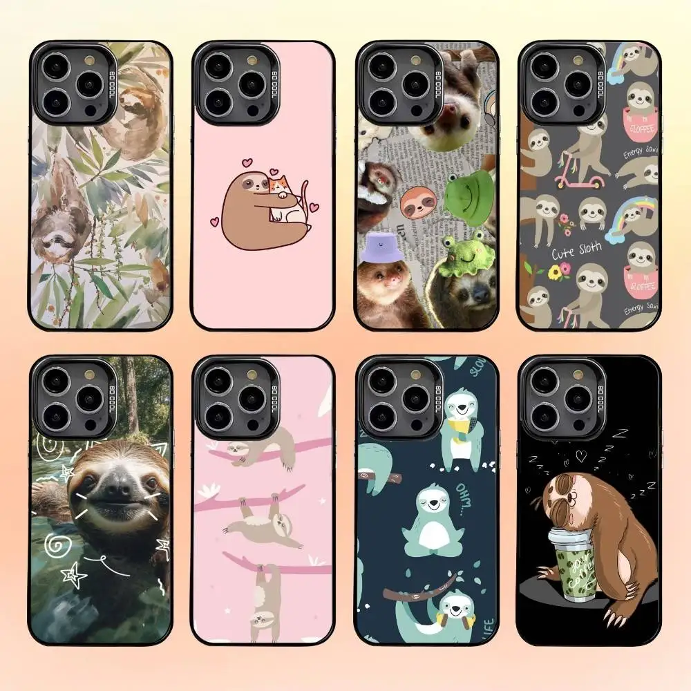 

Cute cartoon sloth Phone Case For iPhone 16,15,14,13,12,11,Pro,MAX White Matte Shockproof Cover