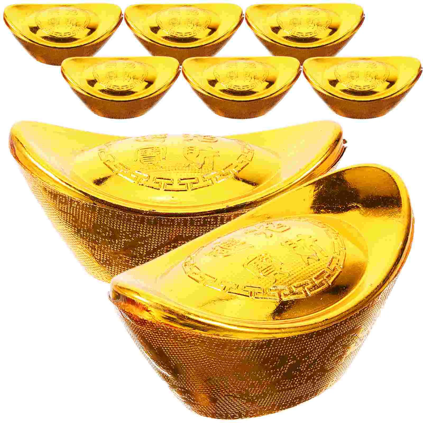 12 Pcs Ingot Candy Box Gold Modeling Decor Artificial Golden Yuan Bao Gift Wealth Luck Simulation