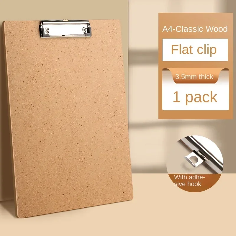 1PC Thickened A4 A5 Wooden Board Clip Wooden Writing Mat Board Test Paper Data Folder Simple And Practical Wooden Board Clip