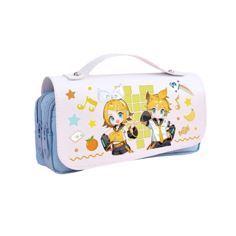 Cartoon animation peripheral Kagamine twin storage pencil bag student large-capacity Kagamine bell two-dimensional pencil case