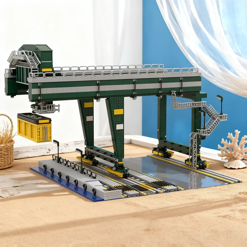 3669pcs MOC Container Crane Train 9V Model Building Blocks Christmas Gifts Construction Toy Assemble Creative Birthday 3D Art