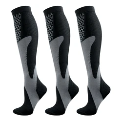 YUEDGE 3 Pairs Compression Socks for Men&Women(20-30 mmHg), Compression Stocking for Swelling Running Hiking Travel Nursing