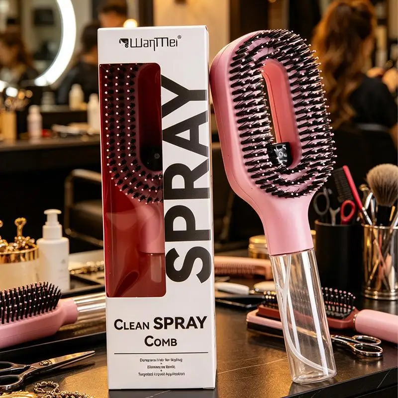 Sprayer Brush 2 In 1 Multi-functional Water Spray Comb Portable Hair Smoothing Tool for Salon Daily Hair Care Use