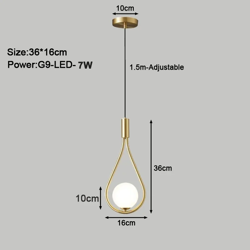 Witte Bal Hanklampen Met G9 Nordic Gloeilamp Indoor Led Opknoping Verlichtingsarmaturen Slapkamer Bed Kroonluchter Licht 2024