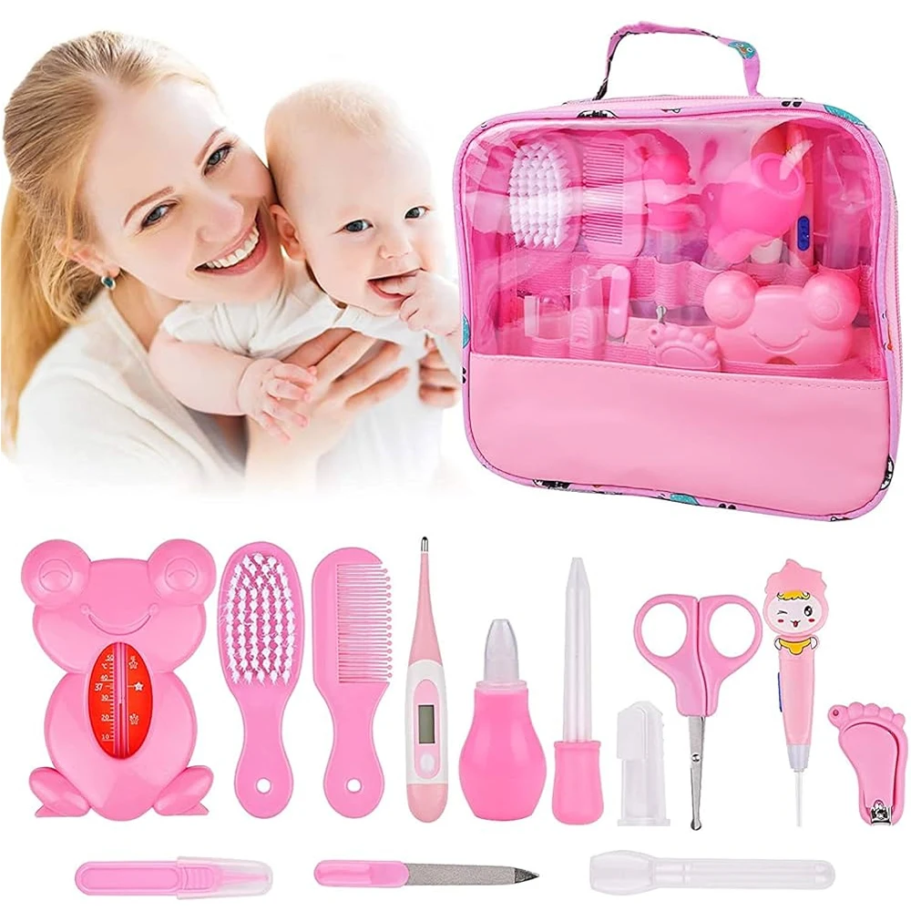 kit-de-cuidados-para-bebe-com-13-itens-tesoura-termometro-escova-cortador-de-unhas-eletrico-presente-de-maternidade-enxoval