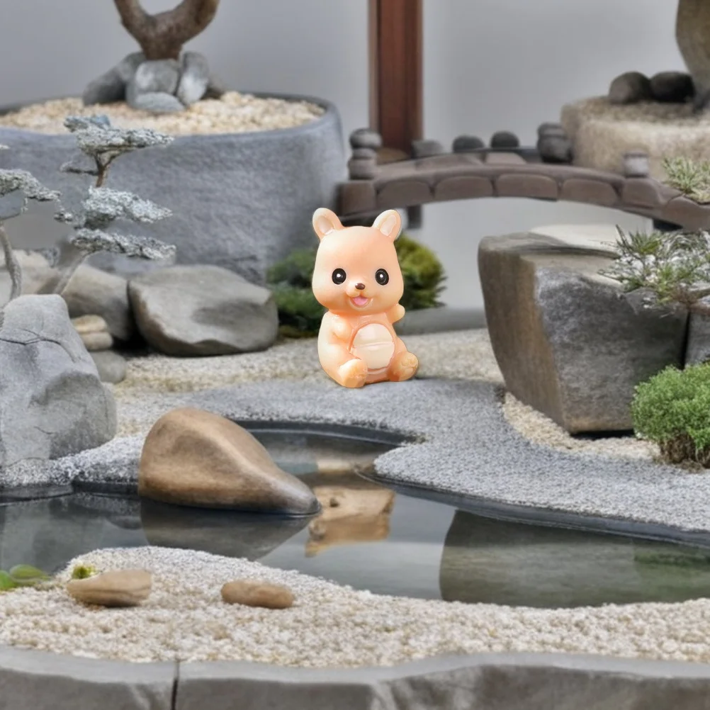 8 stuks Micro Kangoeroe Hars Decoraties Kleine Dierenbeeldjes voor DIY Tuin Terrarium Woondecoratie Accessoires