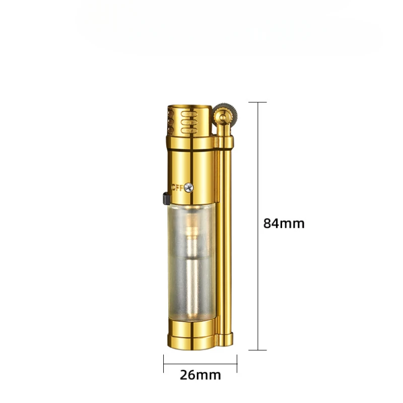 I New Metal Transparent Air Warehouse Windproof Direct Charge Lighter Creative Small Blue Flame Butane Gas Inflatable Lighter