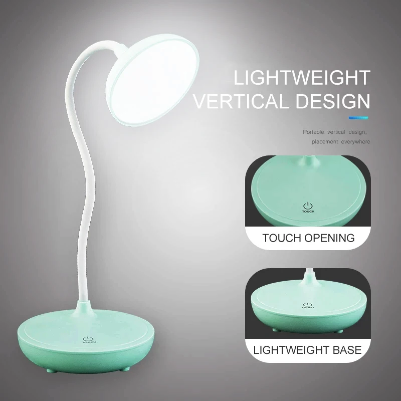 Lampada da tavolo regolabile a 3 marce lampada da tavolo Touch lampada da lettura per dormitorio universitario 2022 lampada da apprendimento per la protezione degli occhi girevole a Led