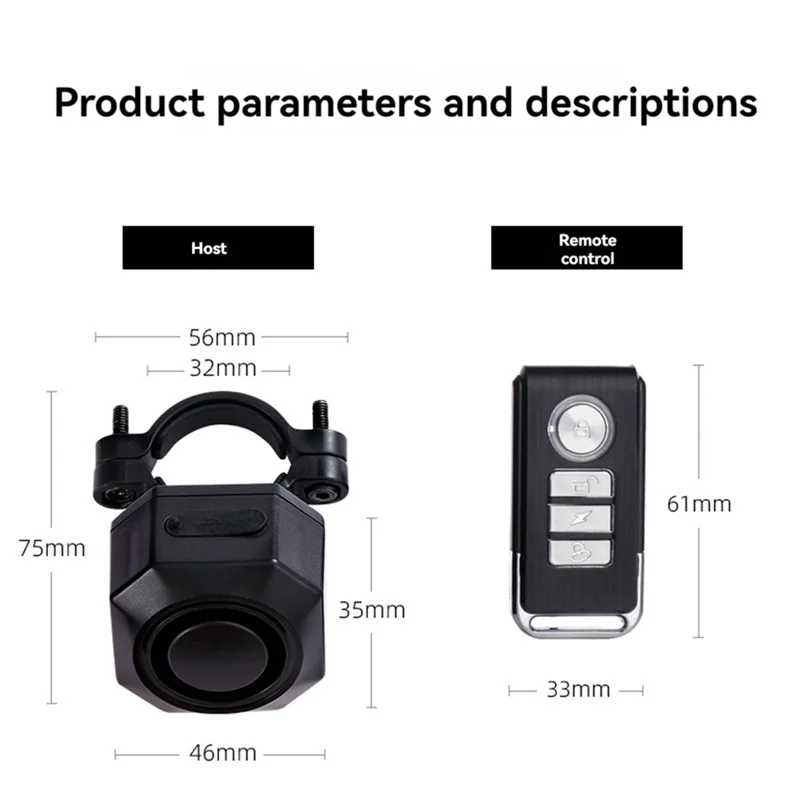 A45U Fiets Trillingsalarm USB Opladen Inbreker Motor Fiets Beveiligingsalarm Met Afstandsbediening