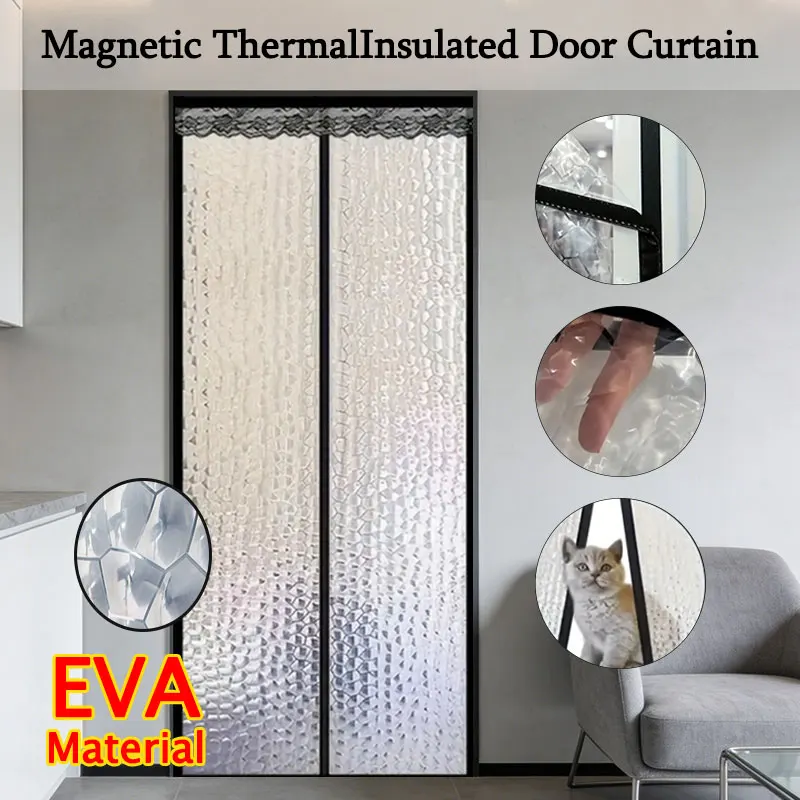 

Магнитная дверная занавеска из ЭВА для кондиционера — ветрозащитная перегородка для блокировки холодного воздуха, автоматическое закрытие без помощи рук, для домашней спальни