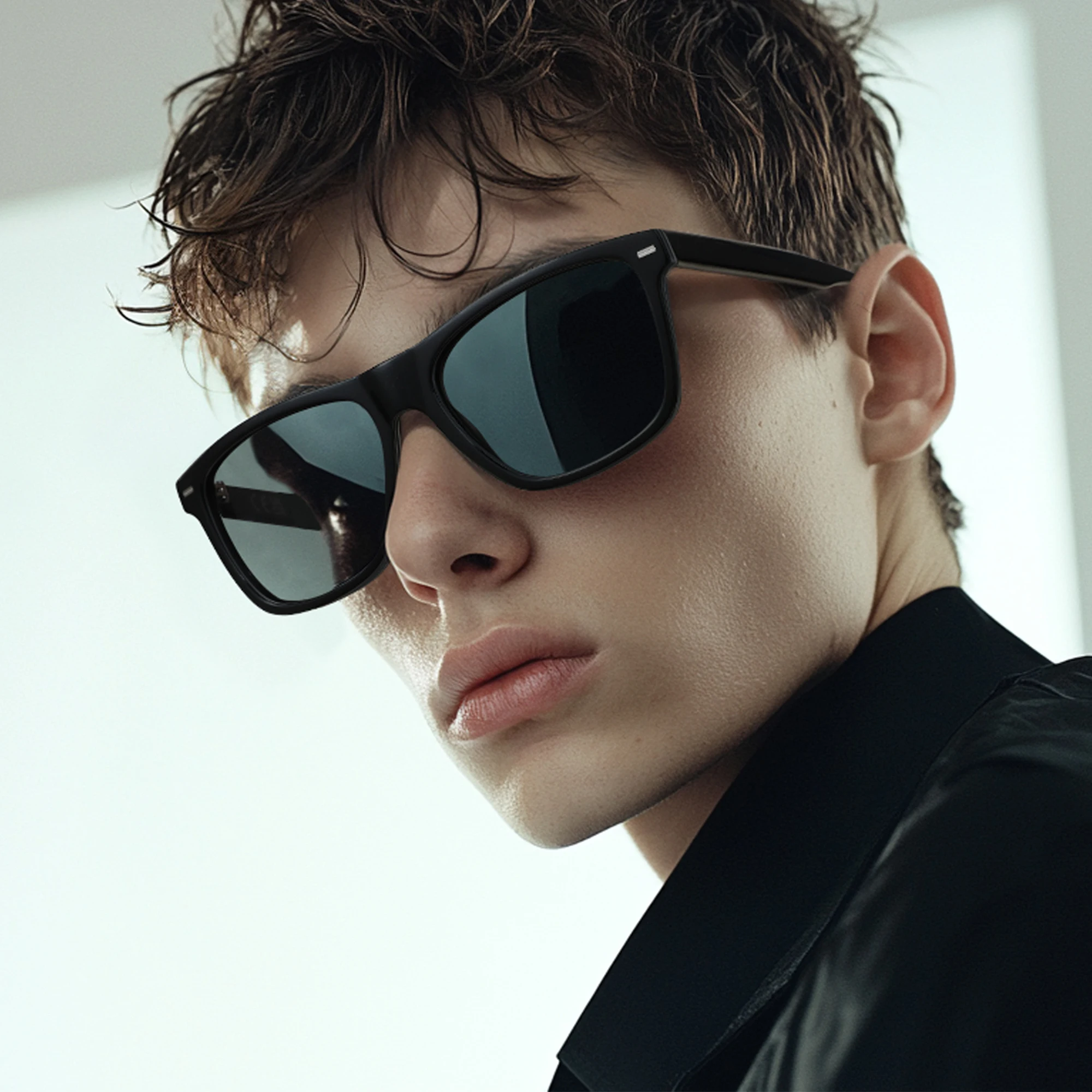 BLUEMOKY 2025 Retro Square Sunglasses for Men Polarized UV400 Protection Fashion Outdoor Driving Lightweight