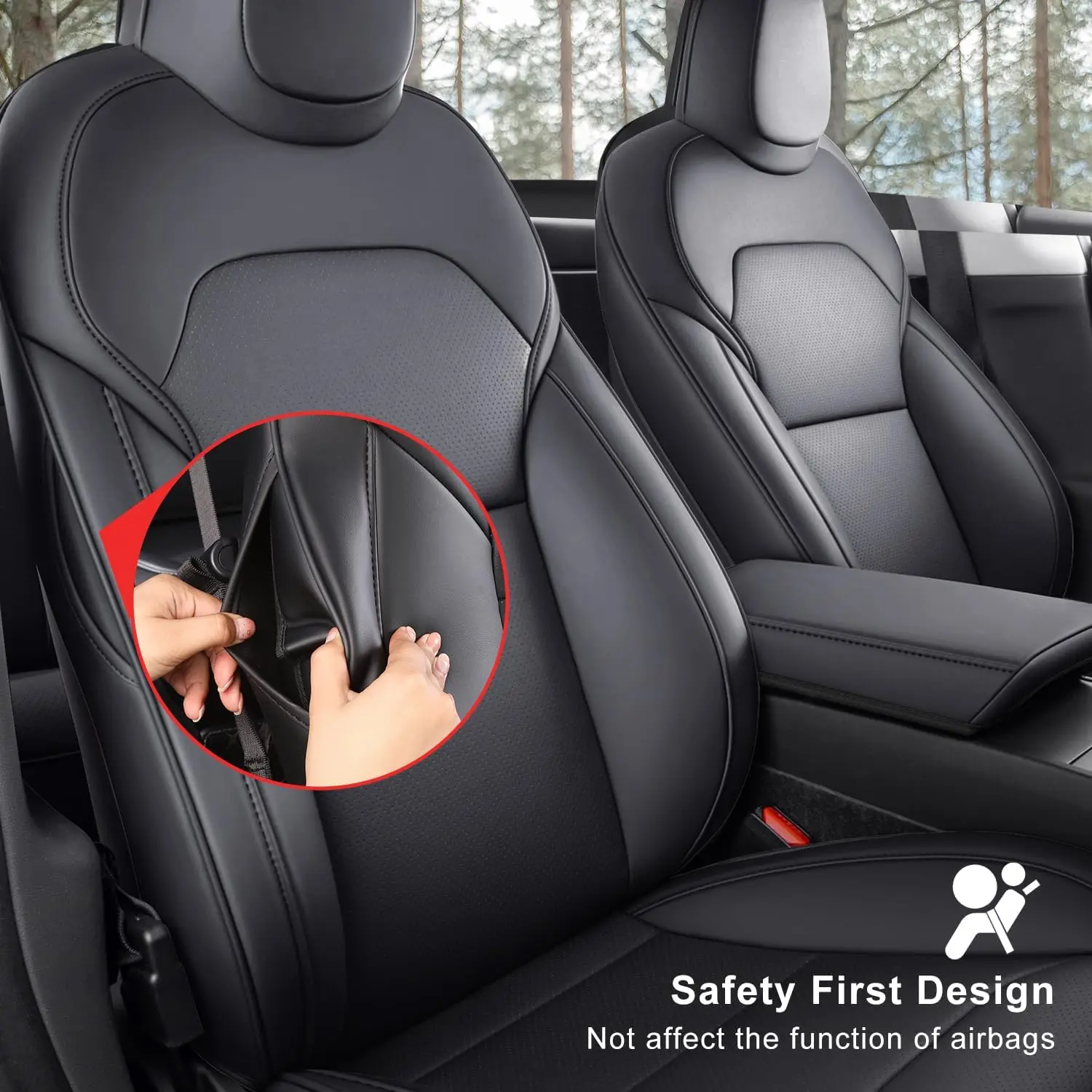 NAPPA Leather Car Seat Cover For Tesla Model 3 Highland 2024 2025 Full Surround Waterproof Protective Interior Accessories