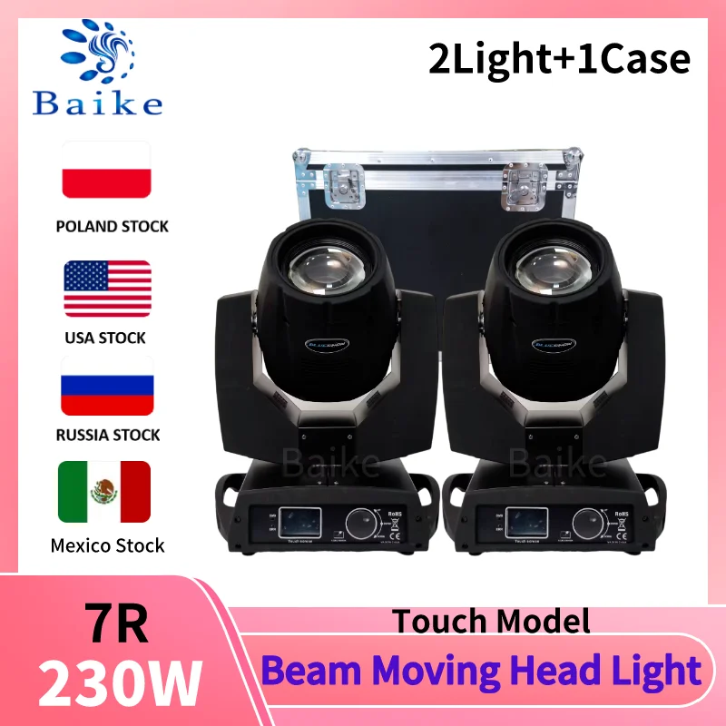 0 tax 230W 7R Moving Head Light Rainbow Effect Touch /Key Model Stage Disco Lights Power Corn MH 230W DJ Moving Beam Light