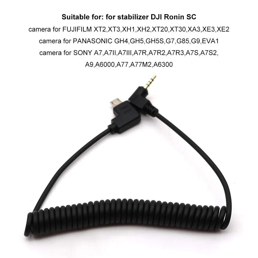 Remote Shutter Release Cable For DJ Ronin SC Control Spring Cable With 90 Degree Fit For Panasonic GH4, GH5, GH5S, G7, G85, G9