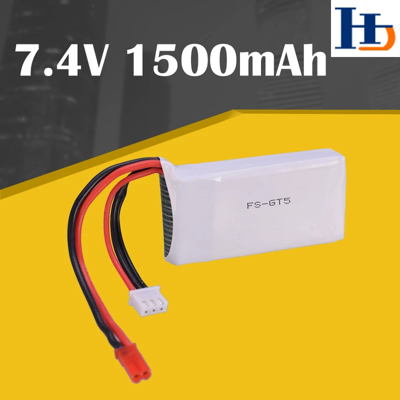 7.4V 1500mAh 2S Transmetteur Lipo Batterie pour Flysky FS-GT5 2.4G 6CH Télécommande pour RC Voiture Bateau Modèles Pièces