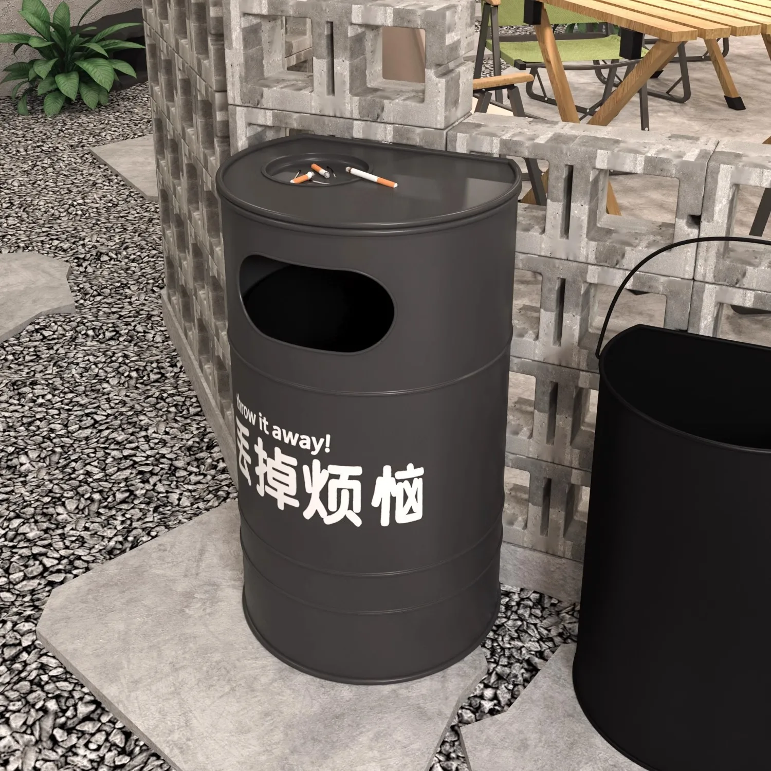Outdoor campground, community scenic spot, fruit leather box, industrial wind oil can, trash can, outdoor sanitation sorting tra