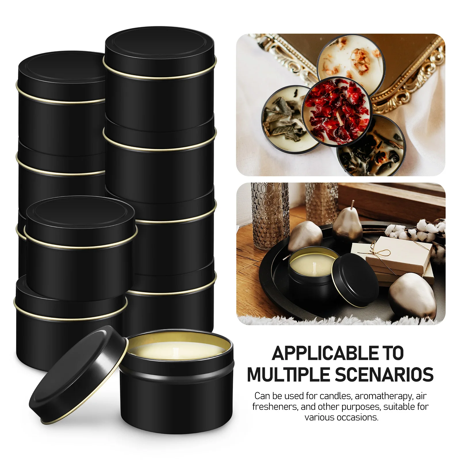 

24Pcs Making Jars Reusable Tinplate Tins 4 Ounce Size for Scented Candles Aromatherapy Container Craft Supplies