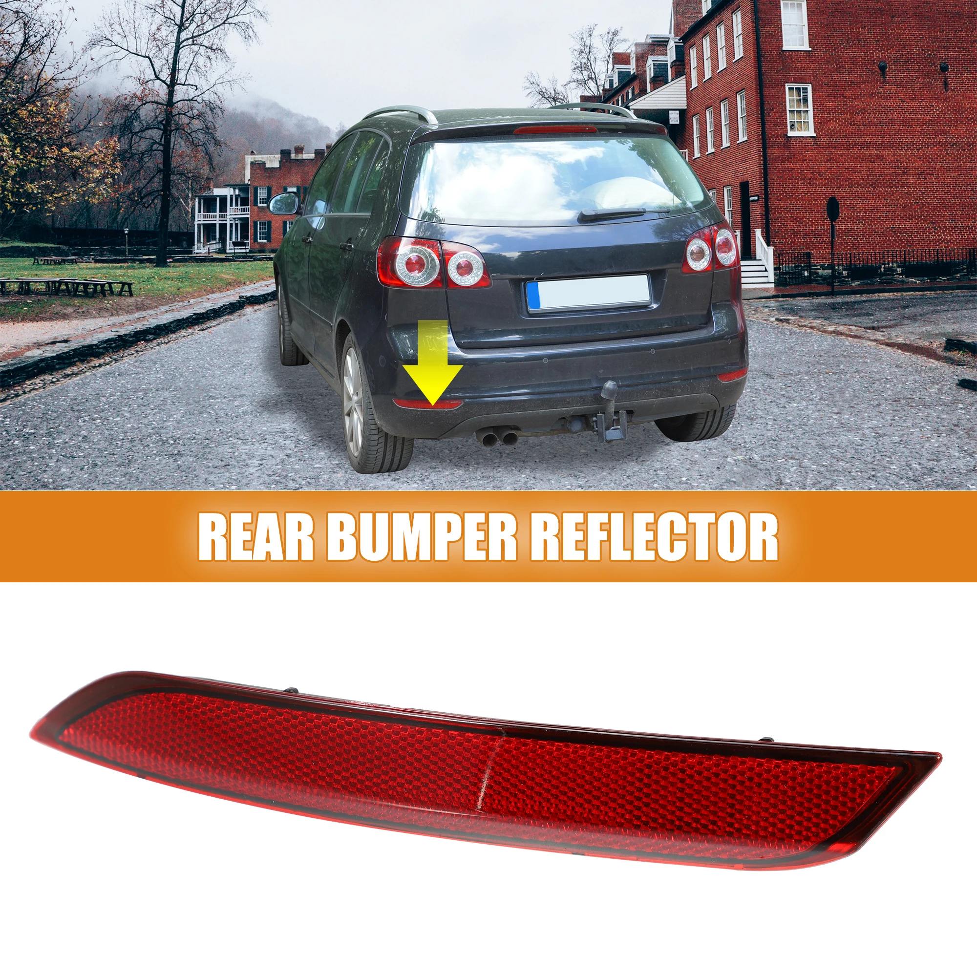 Uxcell Rear Left Right Bumper Reflector Light Cover 6C0945105B 6C0945106B for VW POLO 2014-2017 Red