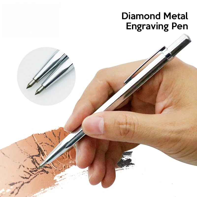 1pcs Diamond metal marker engraving pen tungsten carbide nib stylus pen for glass ceramic metal wood engraving hand tool