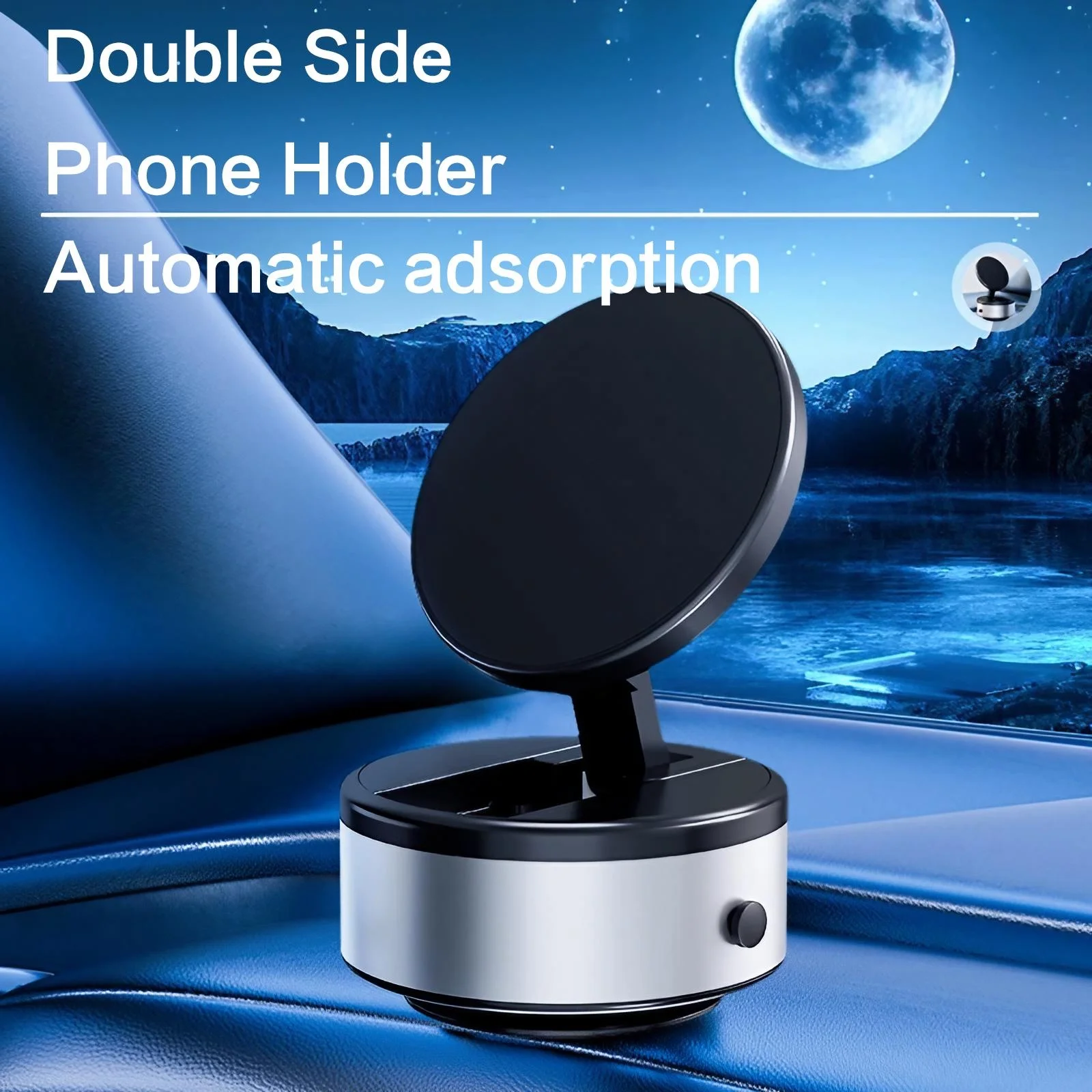 Magnetic Car Phone Holder Electric Suction Cup Mount 360° Rotation Dashboard One Touch Release Universal MagSafe Compatible Base