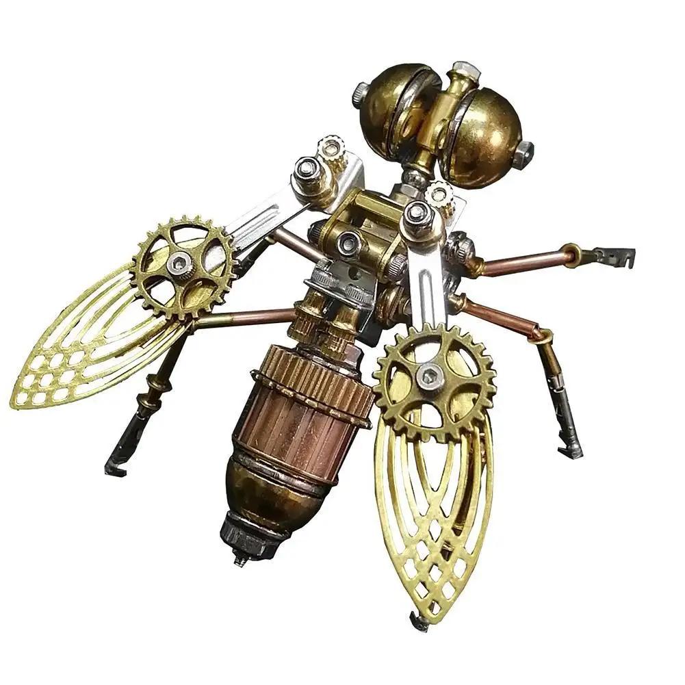 Mechanical Wasp DIY Metal Puzzle Assembly Kit Insect Model Brass Gear Ornament Handmade Craft Puzzle Desktop Decor Gift
