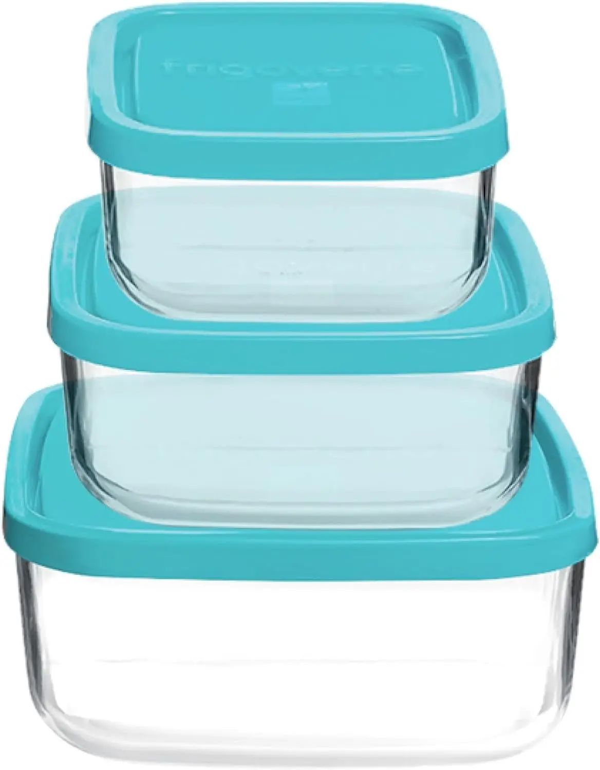 

Set of 3 Square Glass Food Storage Containers with Lids, Microwave and Dishwasher Safe