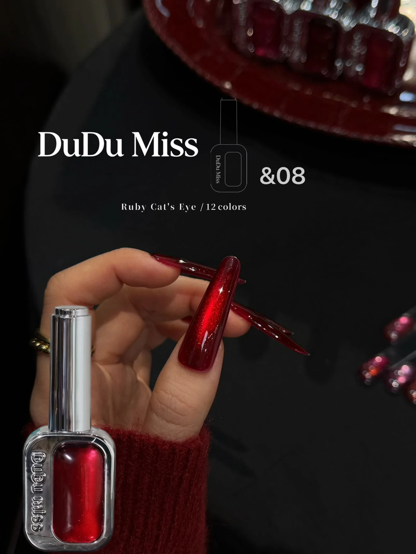 15ml Red Cat-Eye Soak-Off UV/LED Nail Gel – DIY Nail Art Charm, Perfect for Halloween