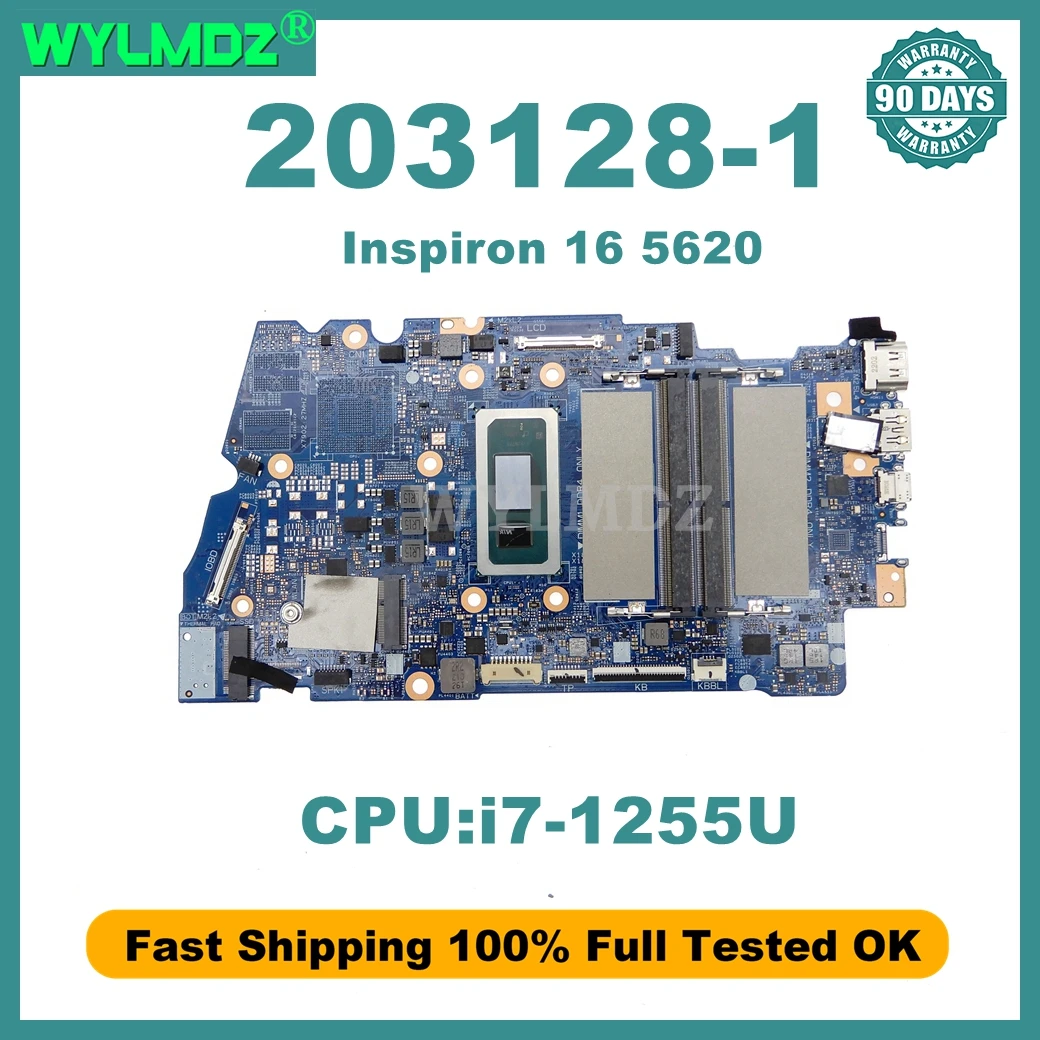 203128-1 placa-mãe para dell inspiron 14 5420 16 5620 notebook mainboard com i7-1255U cpu portátil placa-mãe 100% testado ok