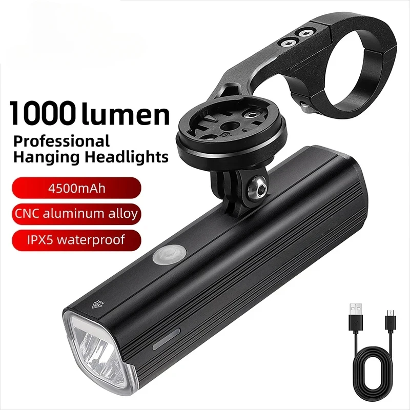 

Bike Front Light IPX6 Rainproof Type-c Rechargeable Bicycle Light 1000LM Cycling Headlight LED Flashlight MTB Bike Lamp