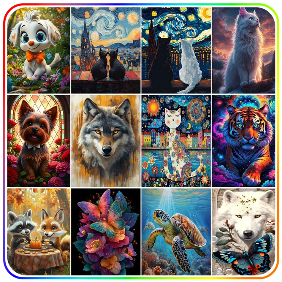 

SDOYUNO 5D Diamond Painting Cross Stitch Animals Diamond Art Accessories Diy Kit Paint With Diamonds Needle Arts Craft Wall Art